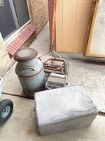 Group view of all metal items on patio