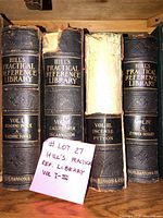 Spines of all four volumes showing titles and wear