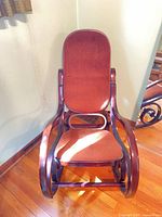 Front view of rocking chair showing overall design