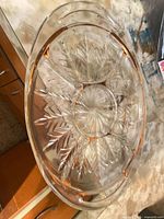 Top view of sectioned glass relish dish