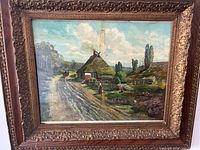 Full view of framed "Heideweg" print in ornate frame