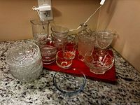 Group shot of all glassware on countertop