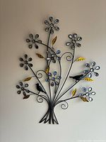 Full view of metal tree wall hanging showing overall design