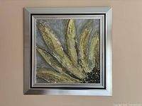 Front view of framed flower painting