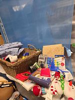 Overall view of basket with assorted items