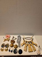 All jewellery pieces laid out on table