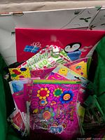 Overview of colourful loot bags and gift bags inside lot