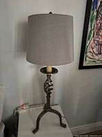 Full view of lamp with shade