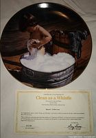 Front view of plate showing artwork and COA