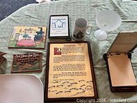 Lot overview showing all nine items on table