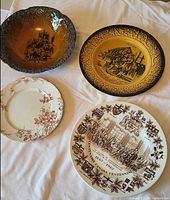 All four pieces grouped on cloth