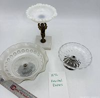 All three pedestal dishes grouped