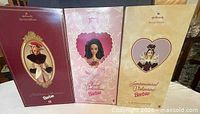 Front view of three unopened Hallmark Special Edition Barbie boxes