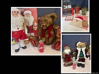 Group shot showing chef Santas, plush bear and size reference