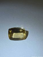 Front view of cushion cut golden heliodor