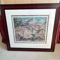 Full view of framed print showing frame, mat, and artwork