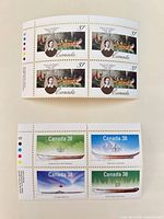 Overview of both 37¢ and 38¢ stamp blocks