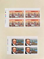 Both Canada Post stamp blocks displayed together