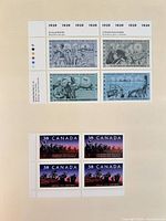 Overview of se-tenant pane above and block of four below