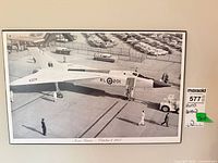Front view of framed Avro Arrow print on wall