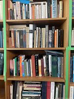 Four packed shelves of assorted books