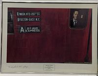 Full view of framed poster showing artwork, frame and mat