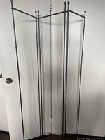 Full view of assembled 3-panel wrought iron screen