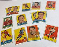 All thirteen Topps hockey cards laid out