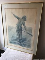 Full view of framed lithograph