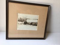 Full view of framed lithograph