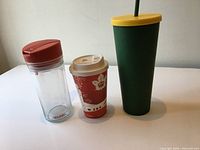 All three cups front view