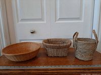 Front view of all three baskets for overall reference