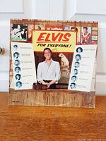Front cover of "Elvis for Everyone!" LP showing title, artist image and tracklist
