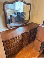 Full view of dresser with mirror attached