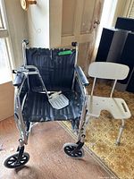 Front view of Airgo wheelchair and toilet chair