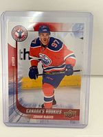 Front of Connor McDavid Canada's Rookies card in protector