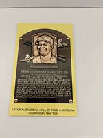 Front view of Ken Griffey Jr. Hall of Fame plaque postcard