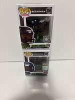 Front view of stacked Geno Smith #255 and DK Metcalf #147 Funko Pop! boxes