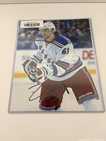 Full view of signed Rick Nash 8x10 photo in sleeve
