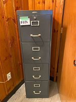 Full front view of four-drawer cabinet