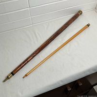 Full view showing cane butt and separate cue shaft