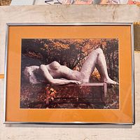 Framed photograph front view showing artwork, mat and frame