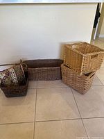 All four baskets grouped to show variety of sizes and colours