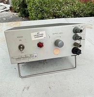 Front view showing controls, connectors and stand