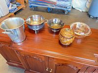 All five serveware items on display