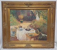 Full view of framed Monet replica