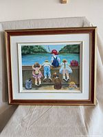 Front view of framed Monique Mayer painting showing full artwork and frame