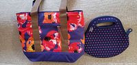 Floral insulated tote and Built lunch bag side by side