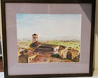 Front view of framed colored pencil artwork