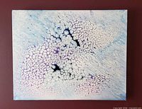 Front view of abstract canvas painting showing overall design